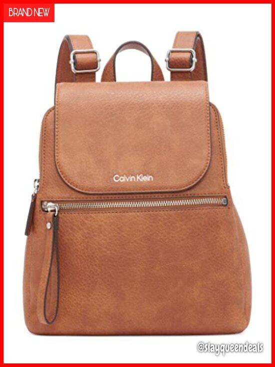 Calvin Klein Vegan Leather Flap Backpack with Interior Organization main image 5
